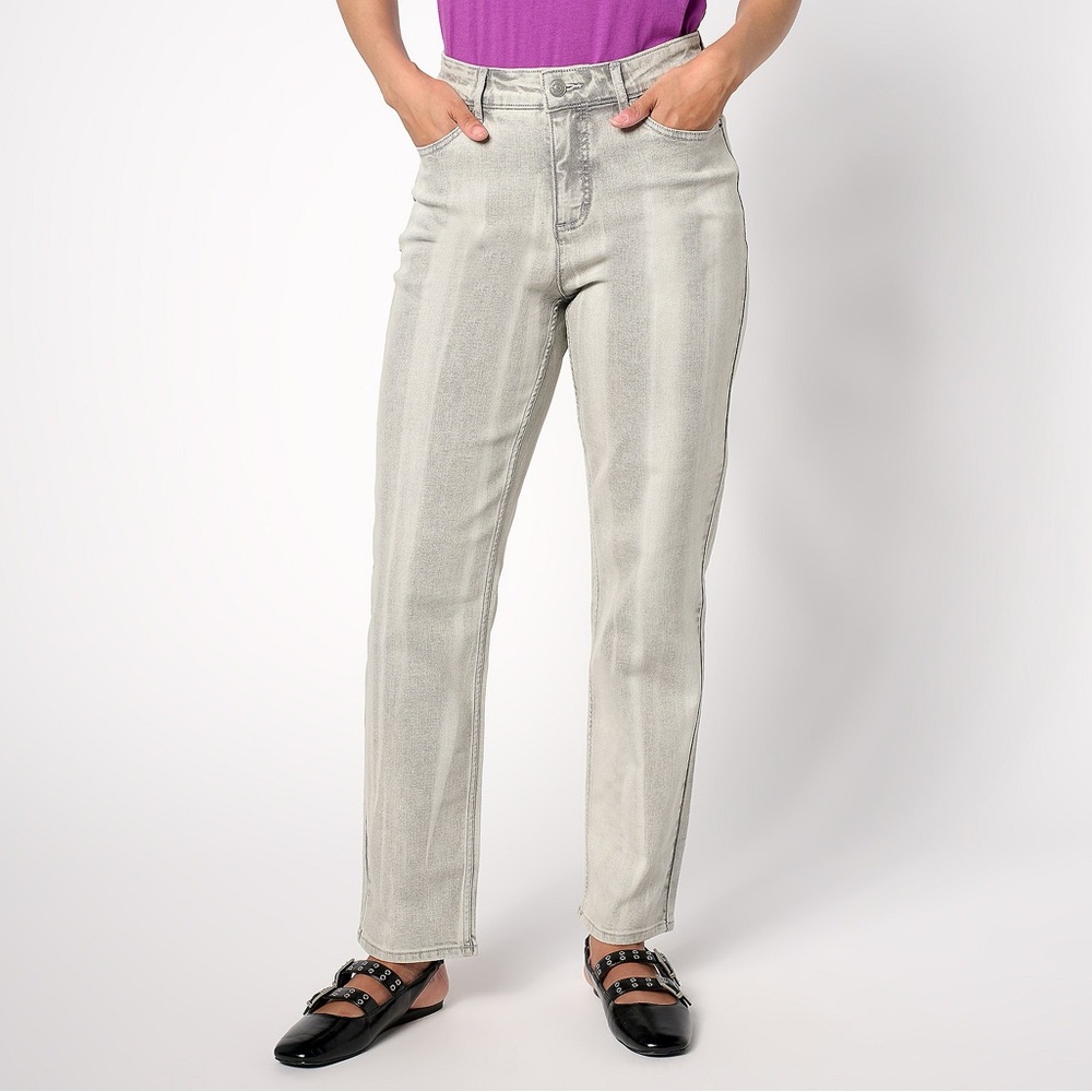 LOGO by Lori Goldstein Grey Tie Dye Jeans, NWT